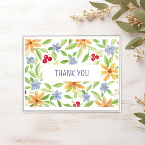 Golden Thanks Note Card - Set of 3
