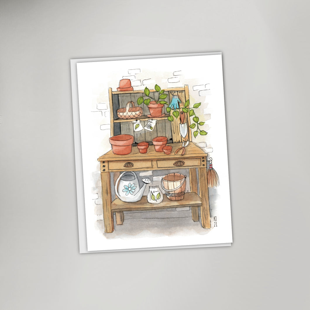 Potting Bench Note Card