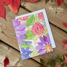Load image into Gallery viewer, Zinnia Garden note card