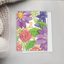 Load image into Gallery viewer, Zinnia Garden note card