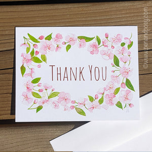 Blossom Thank You Note Card - Set of 3